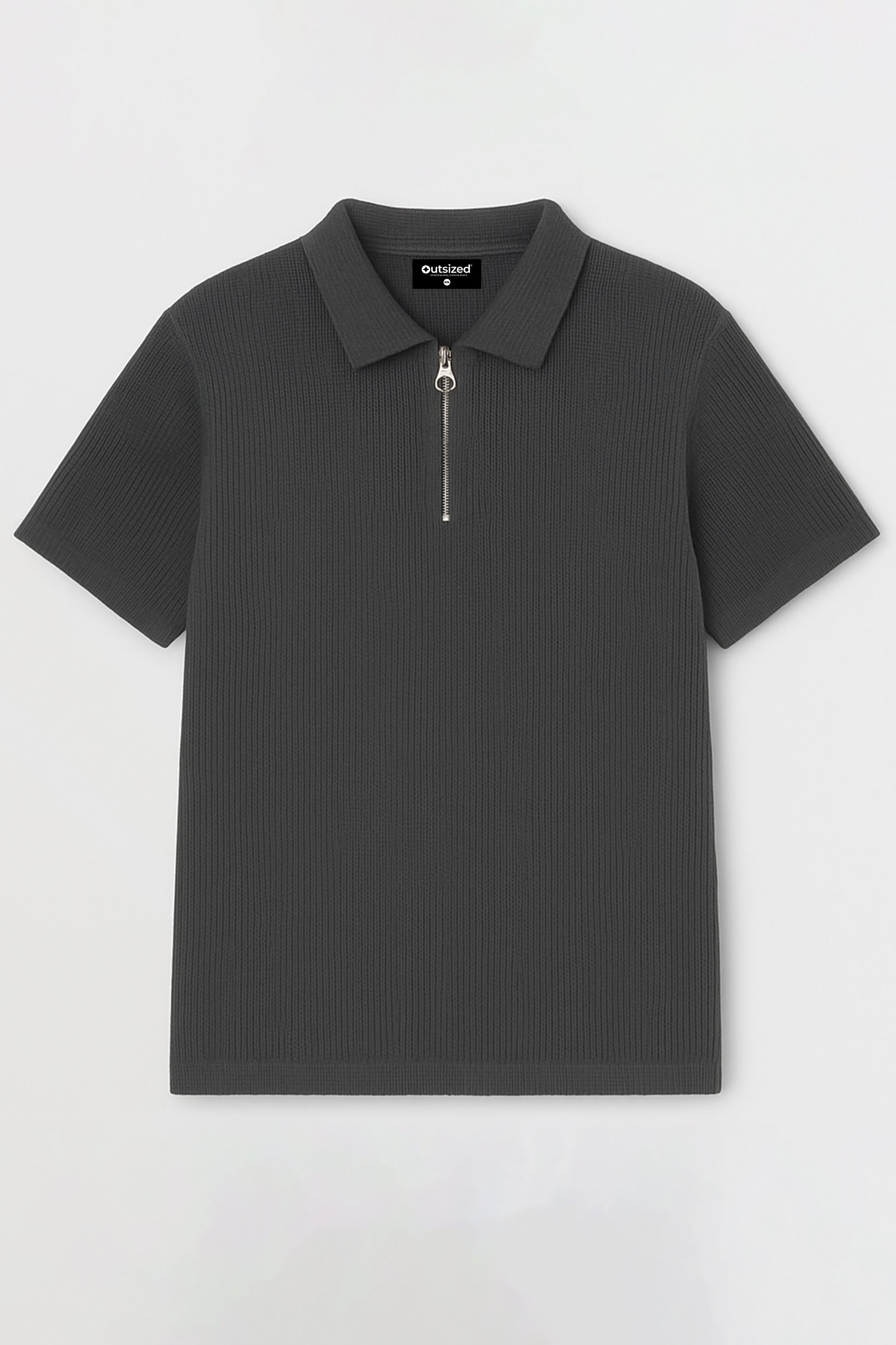 Shop CHARCOAL ZIP-UP POLO Online in Pakistan