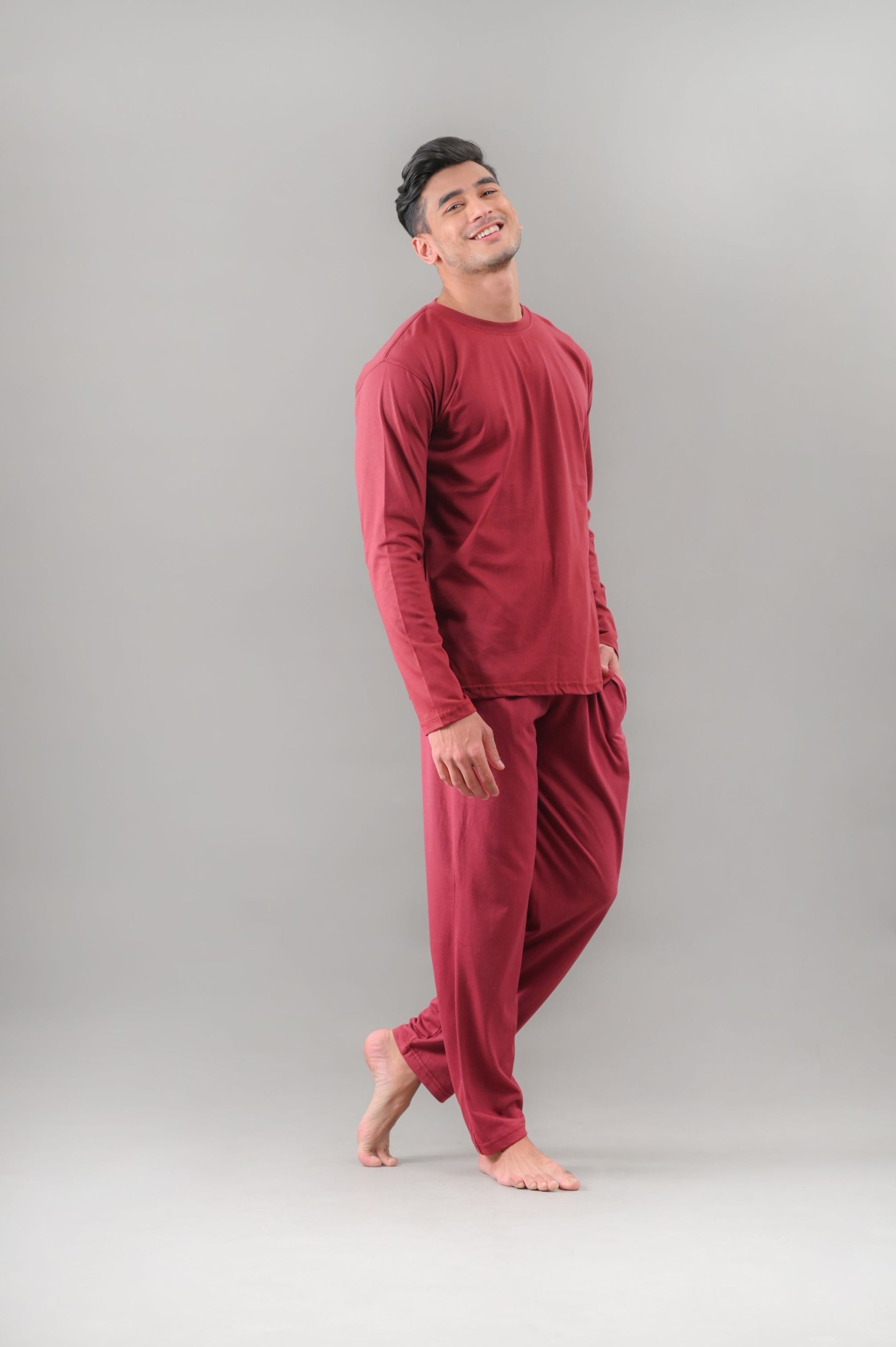 MAROON FULL SLEEVES T-SHIRT - My Store