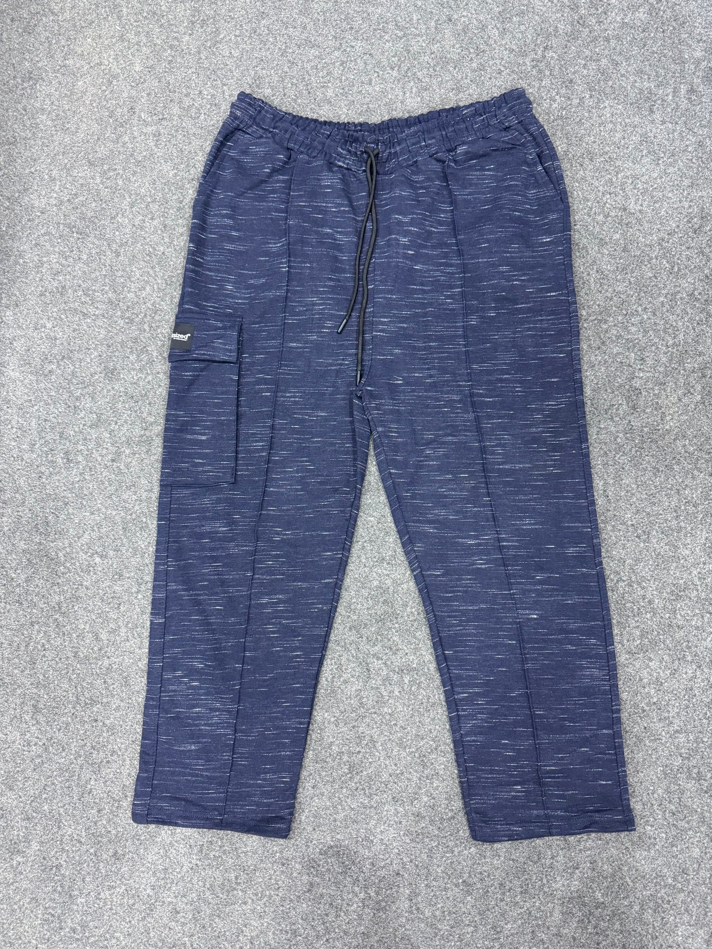 BLUE MELANGE CARGO TROUSER - My Store