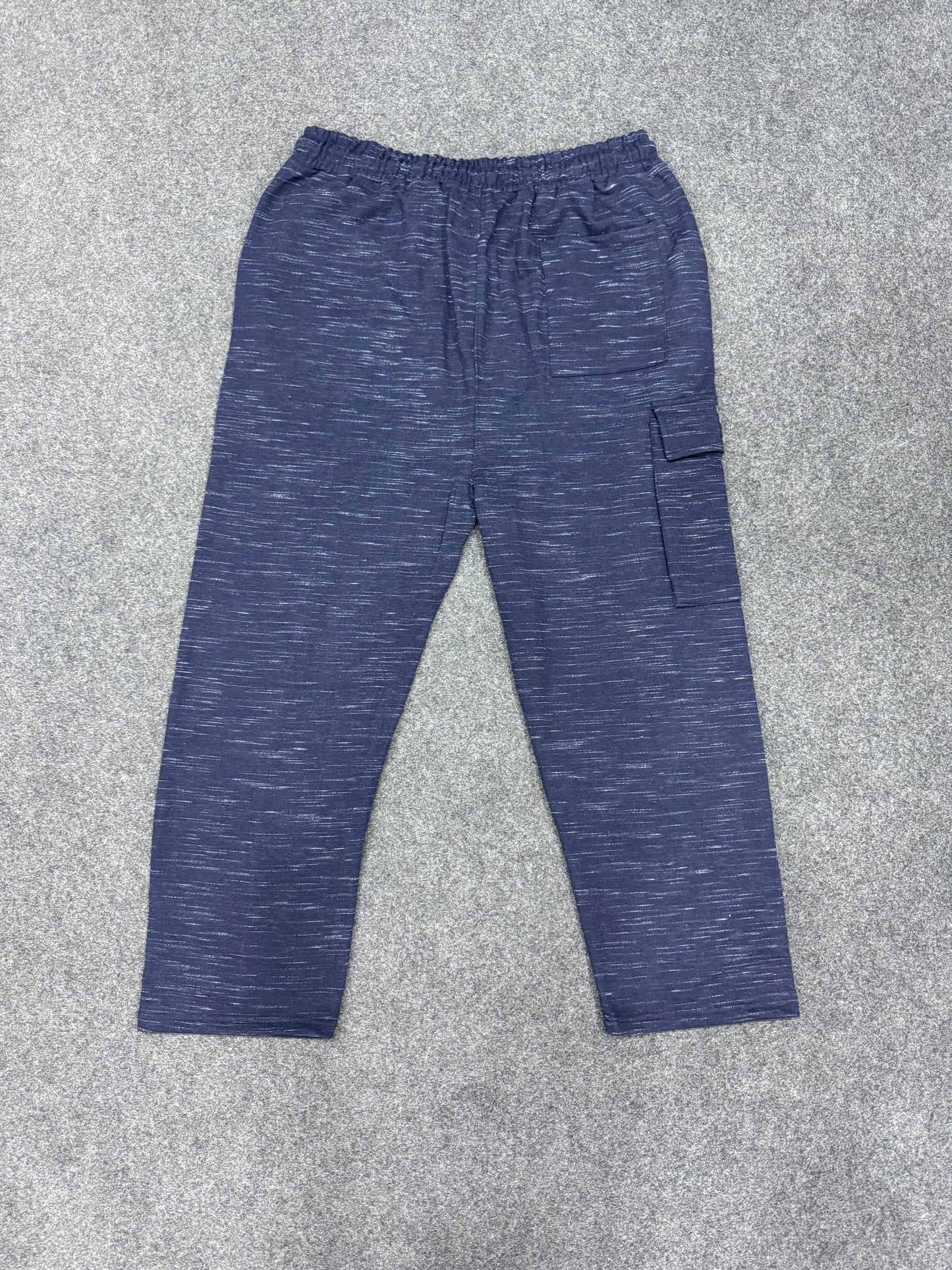 BLUE MELANGE CARGO TROUSER - My Store