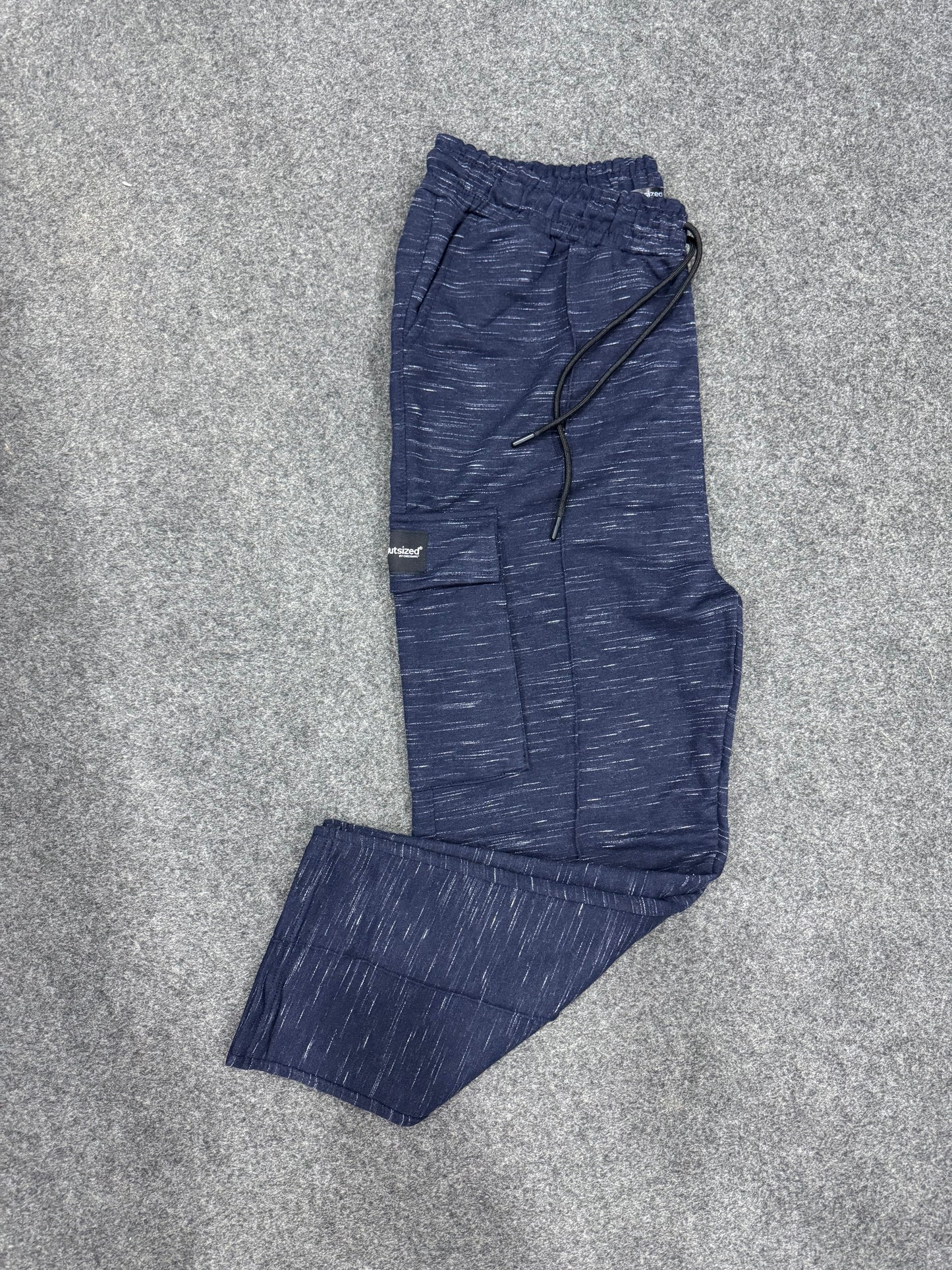 BLUE MELANGE CARGO TROUSER - My Store