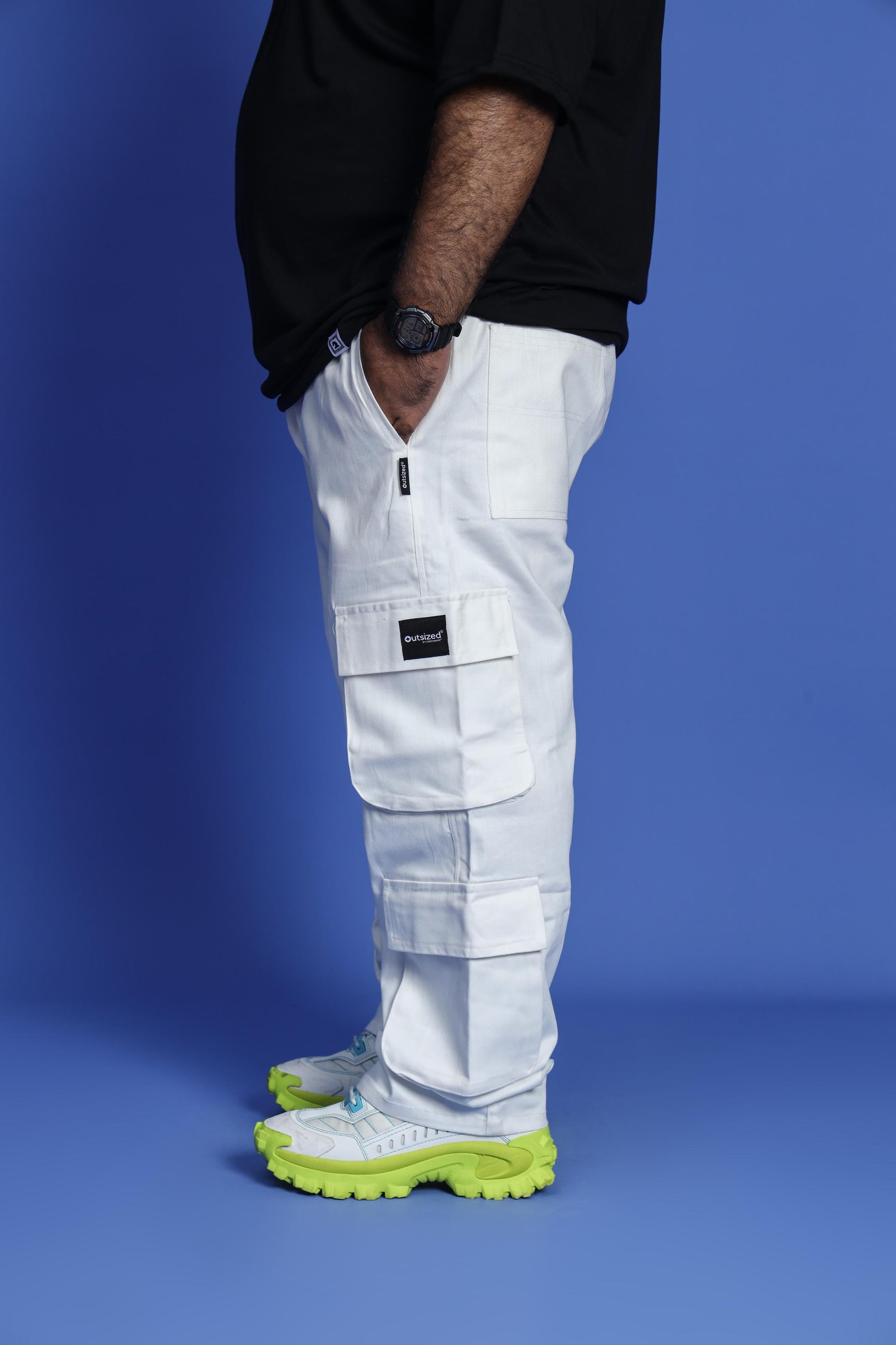 Shop WHITE DOUBLE POCKET CARGO PANT Online in Pakistan