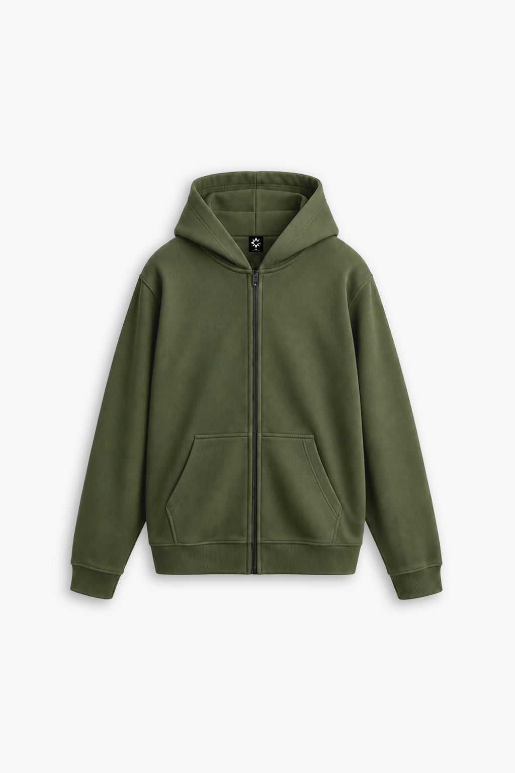 RUGGED CORE ZIP HOODIE — OLIVE