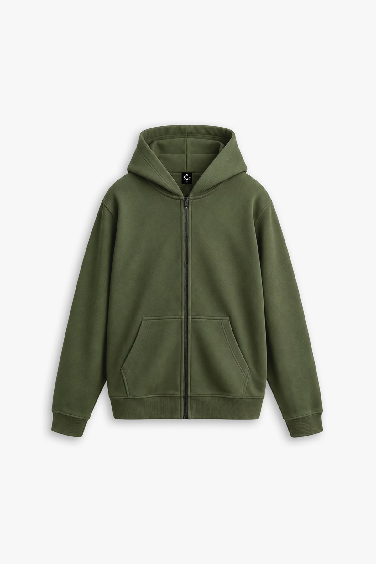 RUGGED CORE ZIP HOODIE — OLIVE