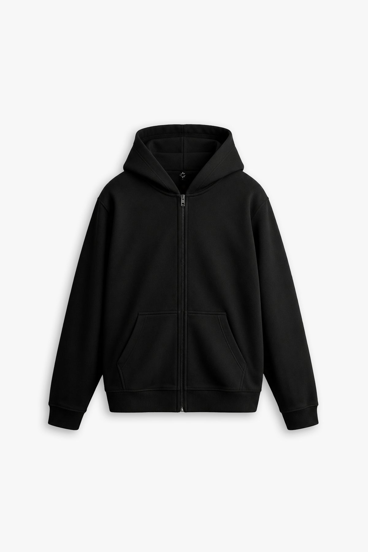 BLACKOUT ZIP HOODIE — BLACK