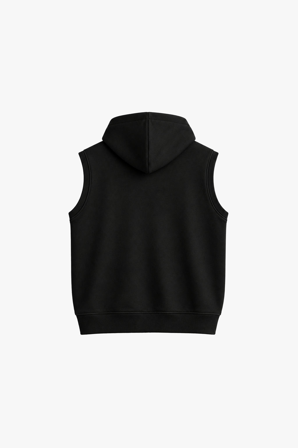 DOMINANT SLEEVELESS HOODIE — BLACK