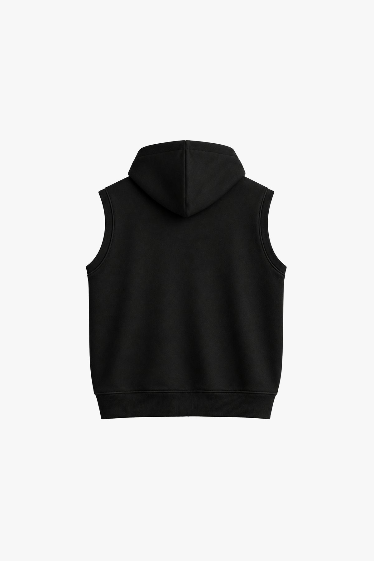 DOMINANT SLEEVELESS HOODIE — BLACK