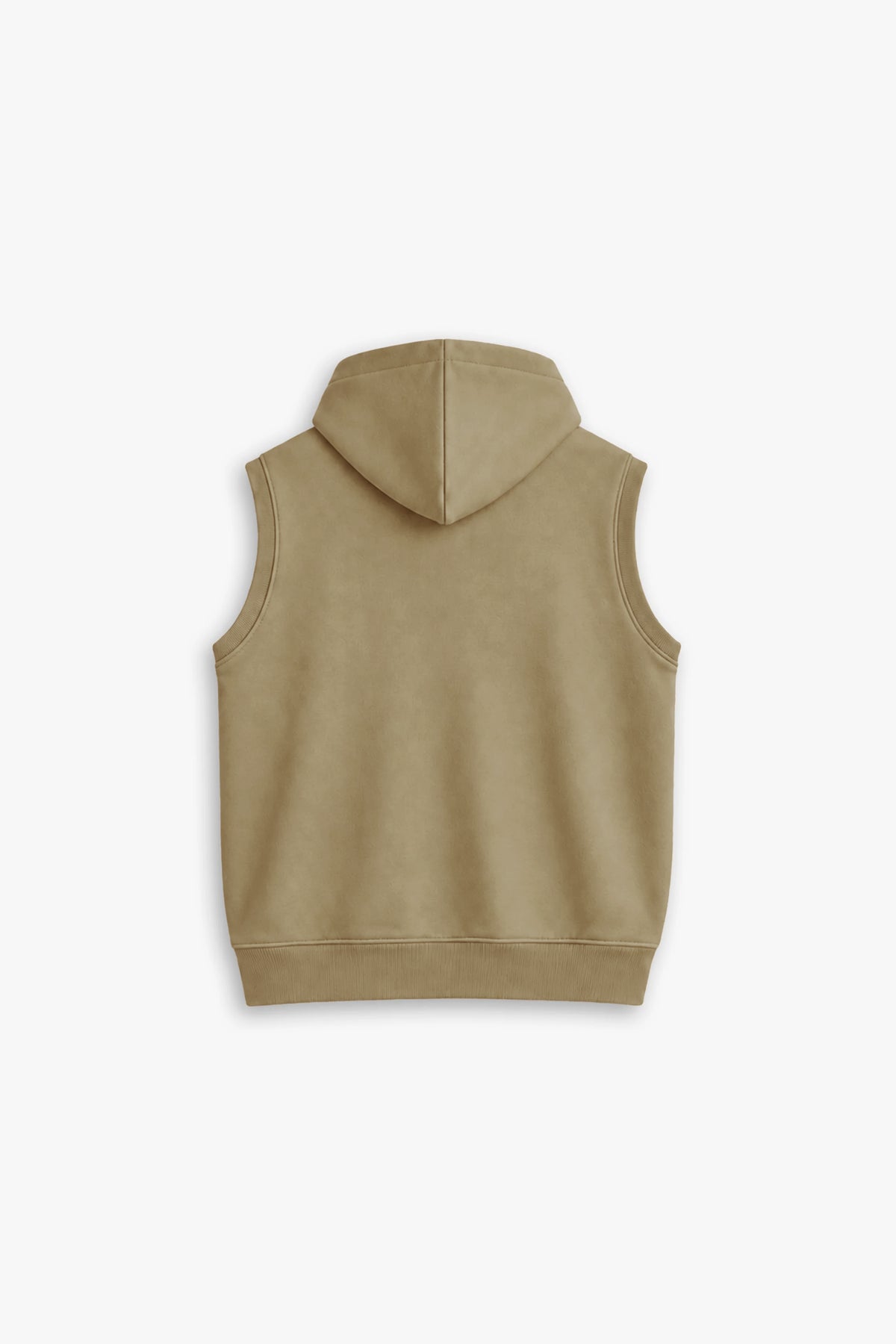 [MINOR FAULT] SANDSTORM SLEEVELESS ZIP UP HOODIE — SAND BEIGE