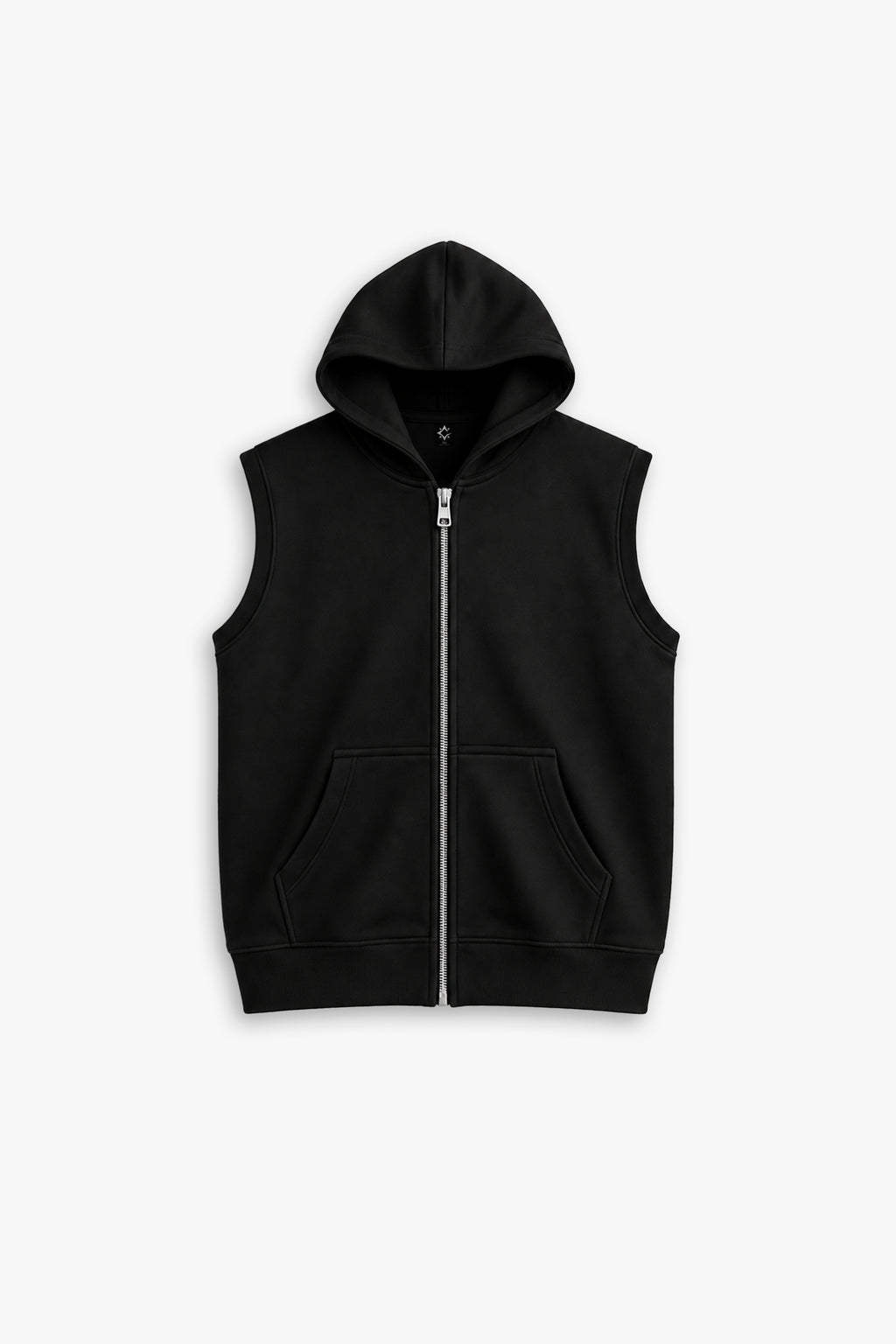 DOMINANT SLEEVELESS HOODIE — BLACK