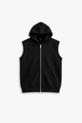 DOMINANT SLEEVELESS HOODIE — BLACK