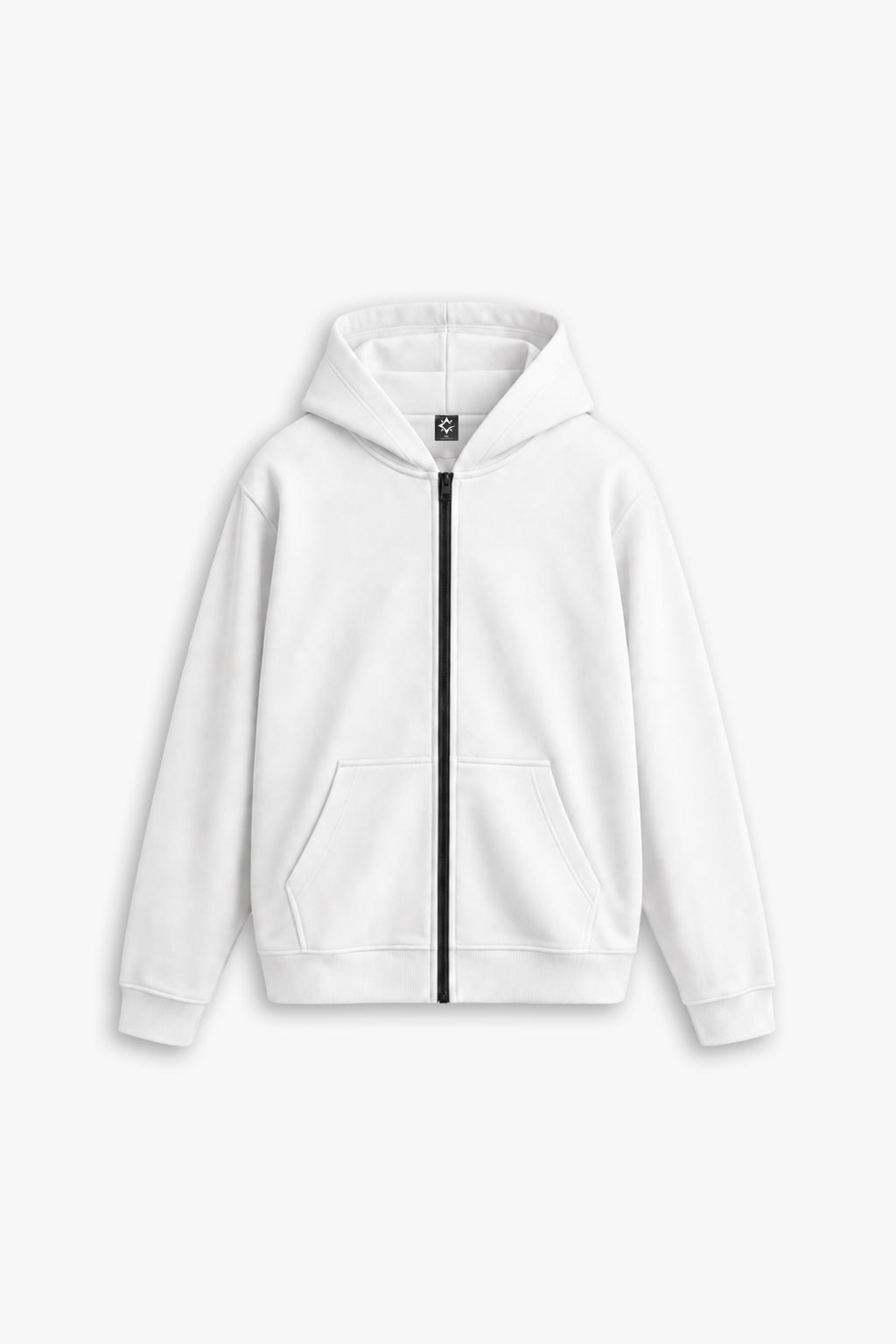WHITEOUT ZIP HOODIE — WHITE