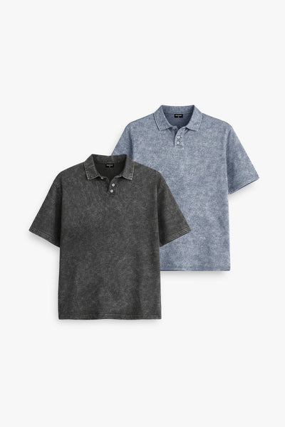 BUNDLE OF 2 ACID WASHED POLOS