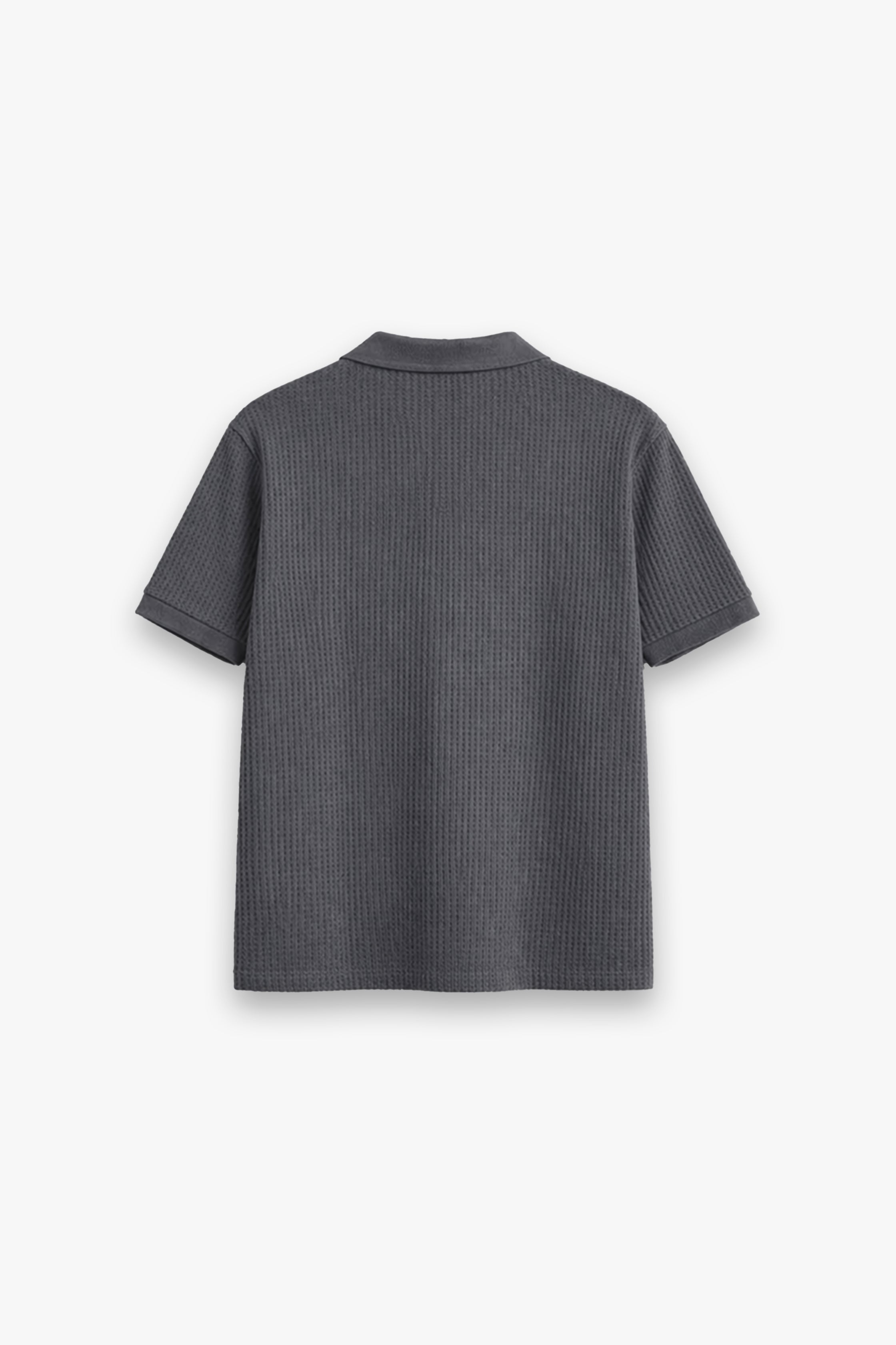 METRO GREY  ZIP-UP POLO