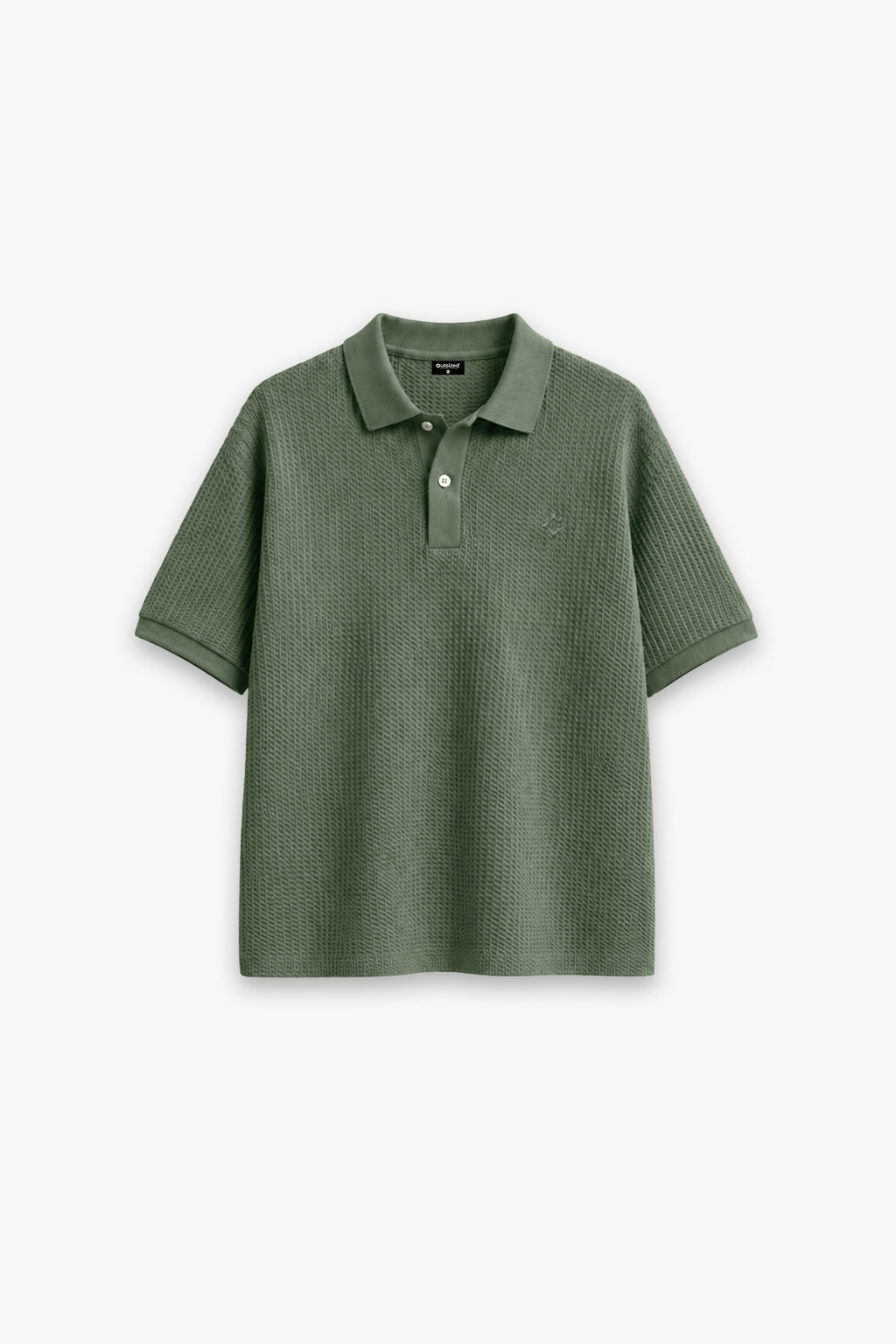 OLIVE WAFFLE POLO