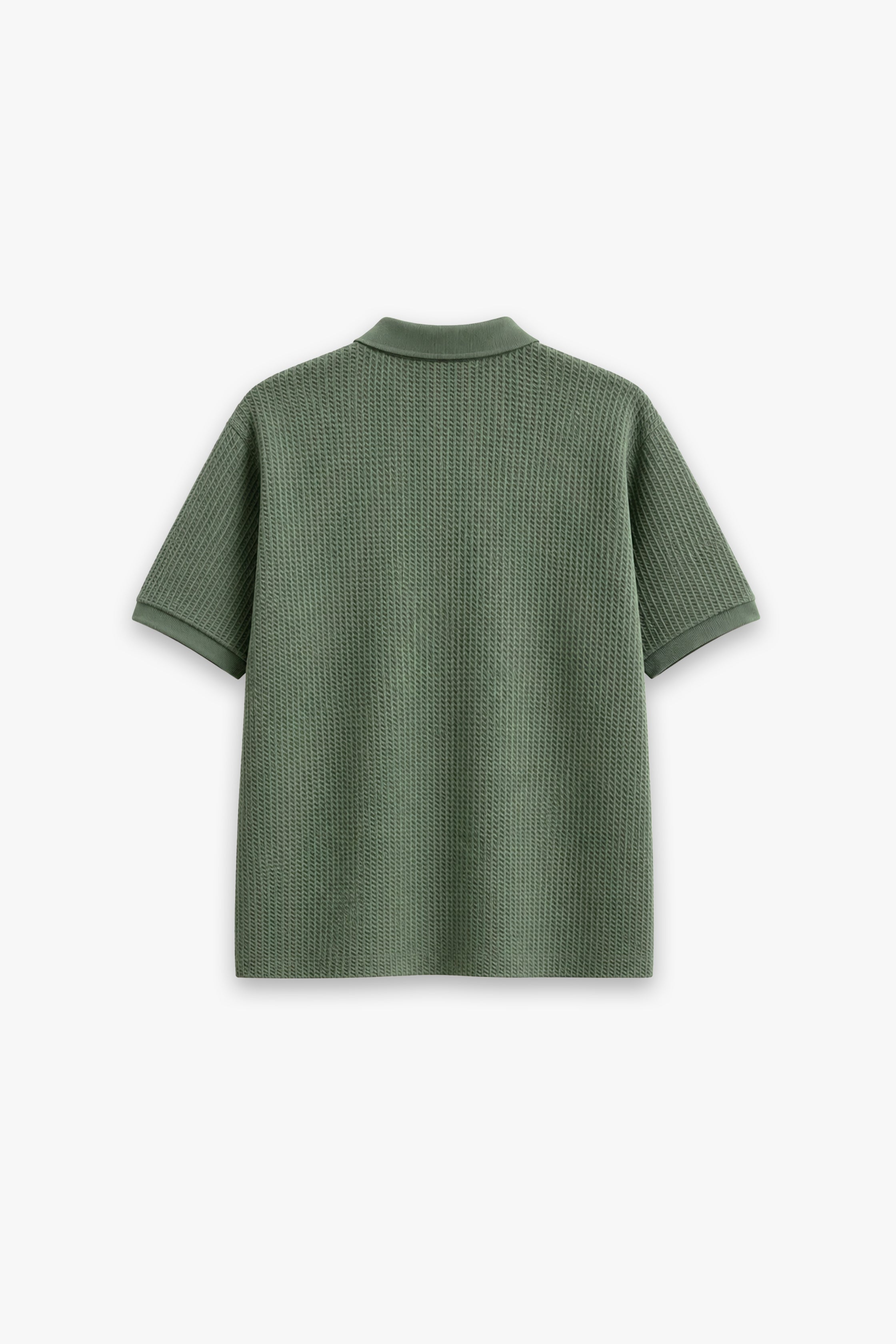 OLIVE WAFFLE POLO