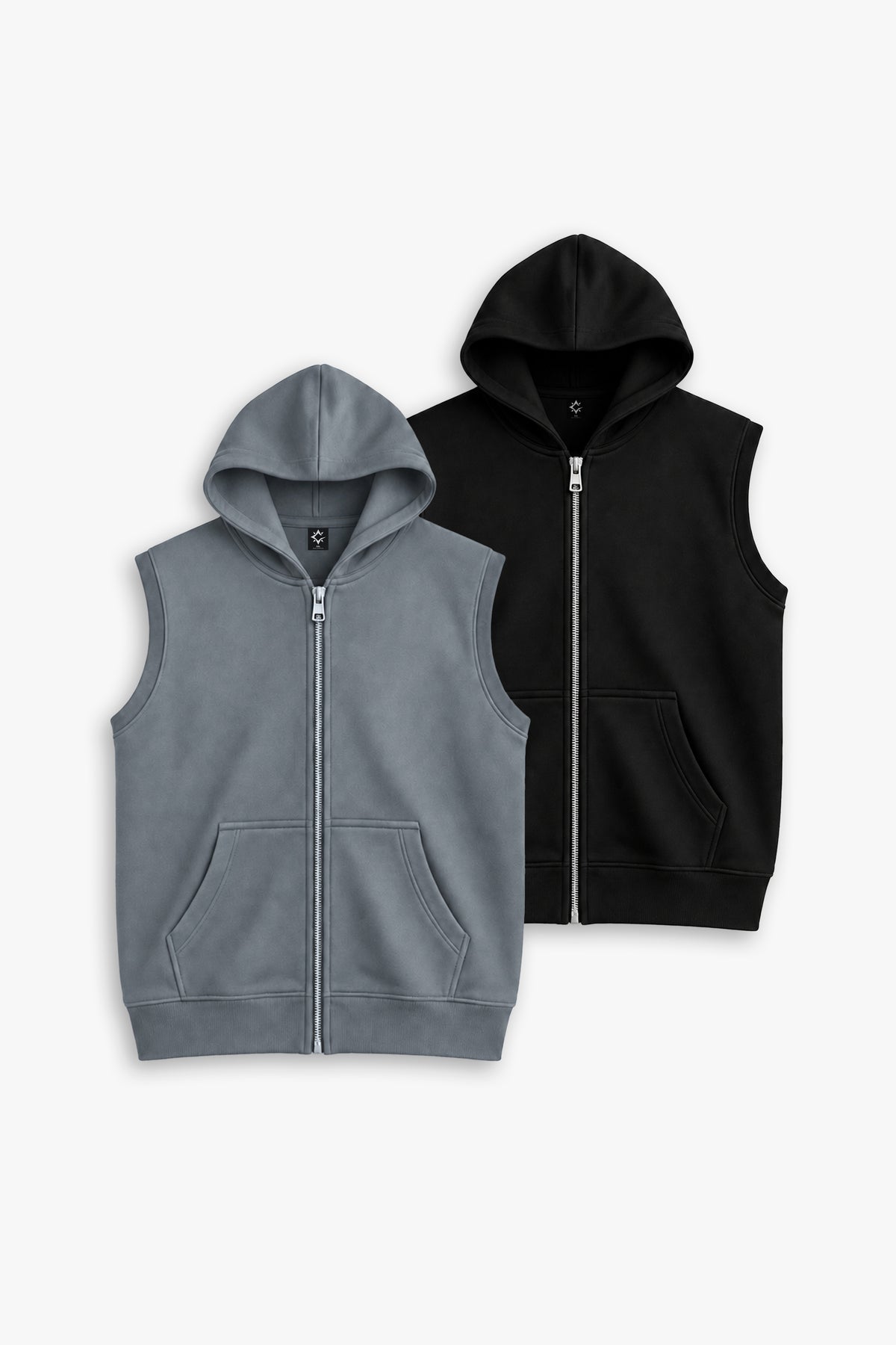 BUNDLE OF 2 SLEEVELESS ZIPPER HOODIES