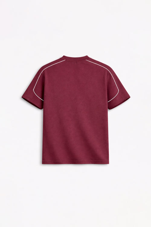 [MINOR FAULT] MAROON HENLEY T-SHIRT