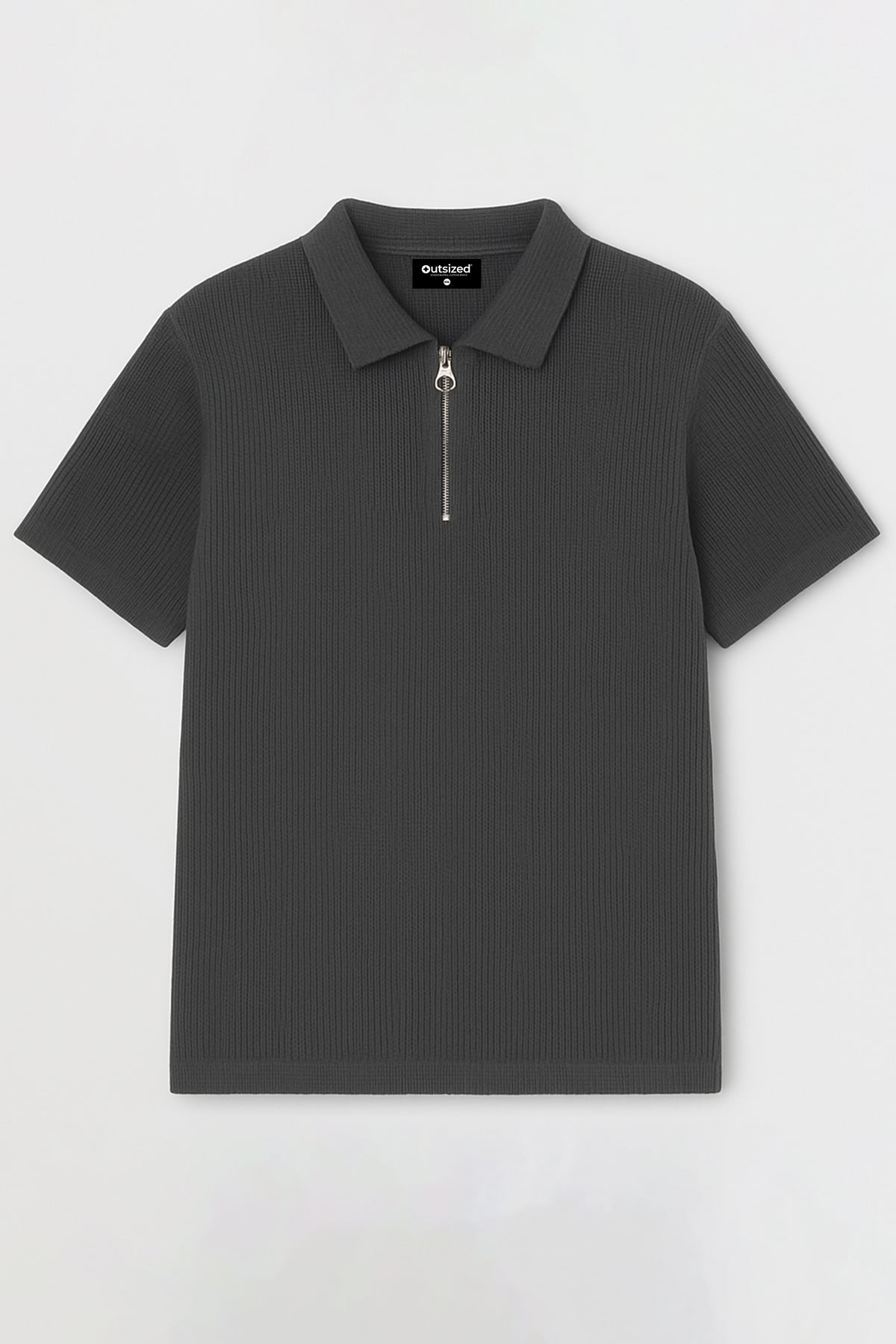 Shop CHARCOAL ZIP-UP POLO Online in Pakistan