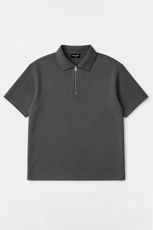 STEEL VOID ZIP UP POLO - My Store