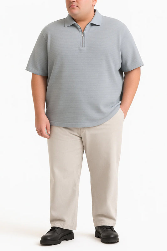 GRAY ZIP UP POLO - My Store