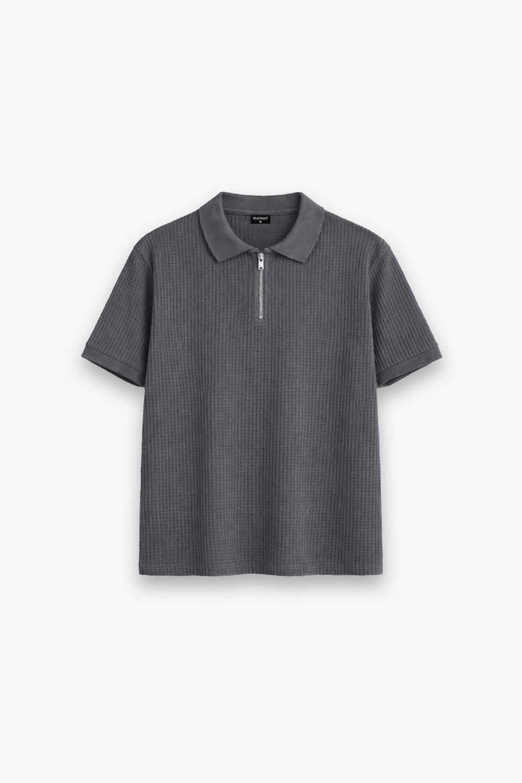 METRO GREY  ZIP-UP POLO