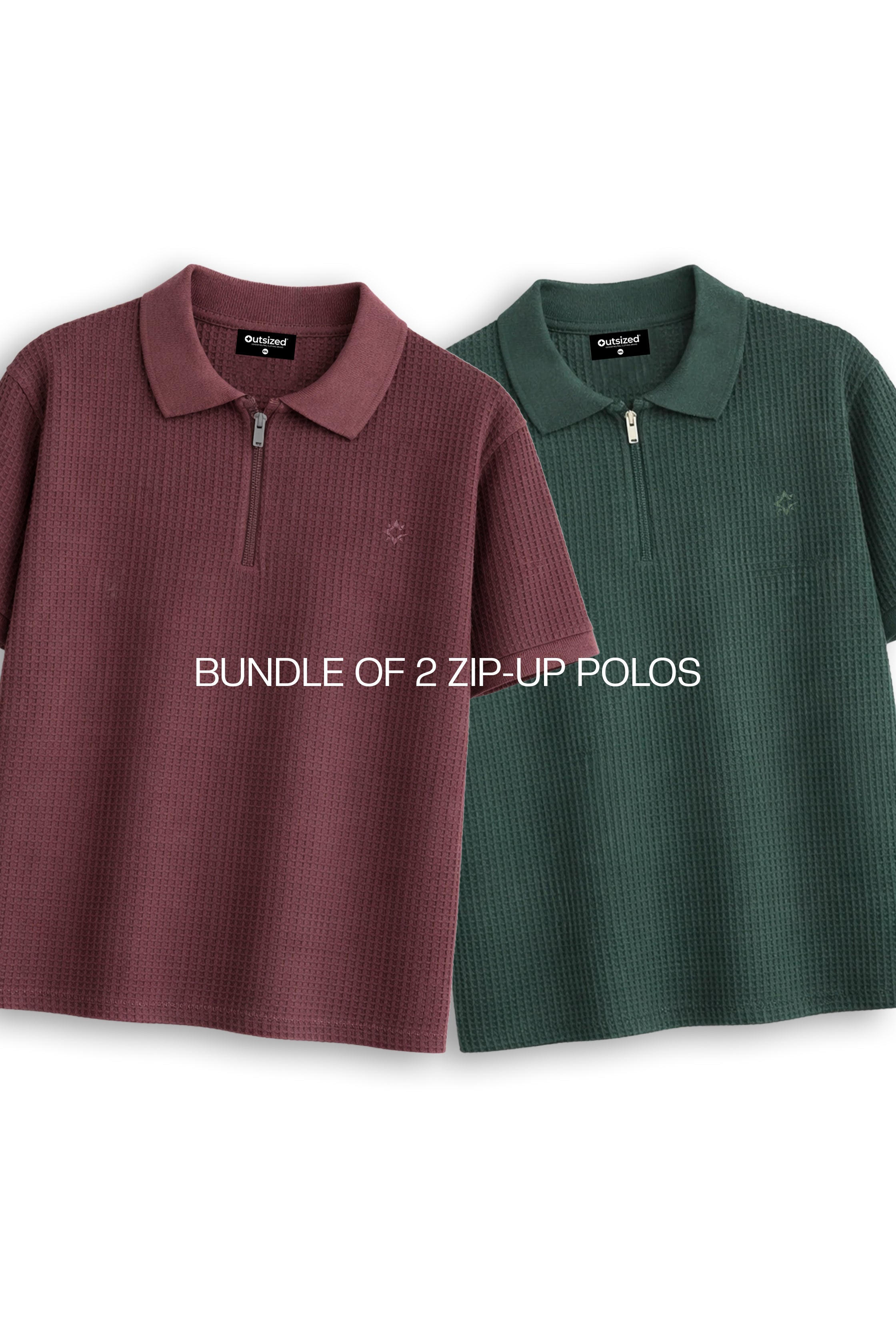 BUNDLE OF 2 ZIP-UP POLOS