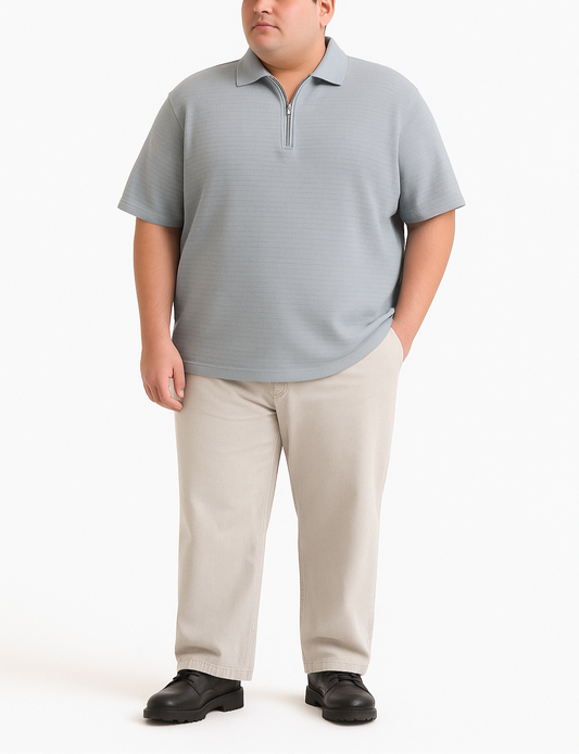 GRAY ZIP UP POLO - My Store