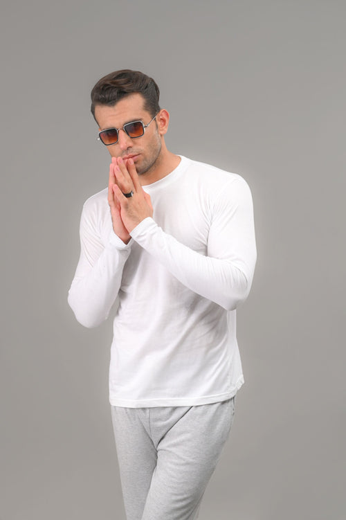 Shop WHITE FULL SLEEVES T-SHIRT Online in Pakistan