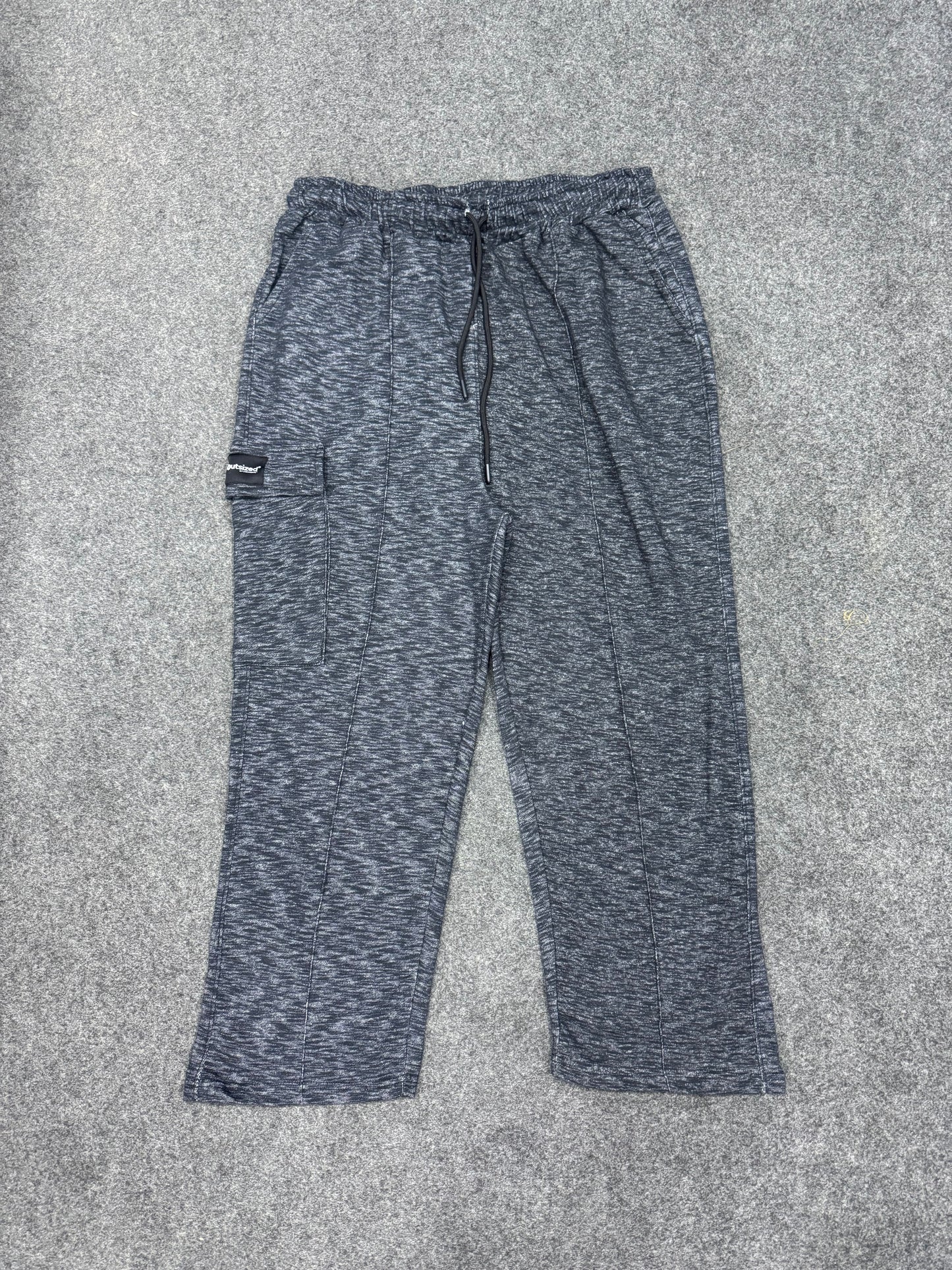 BLACK MELANGE CARGO TROUSER - My Store