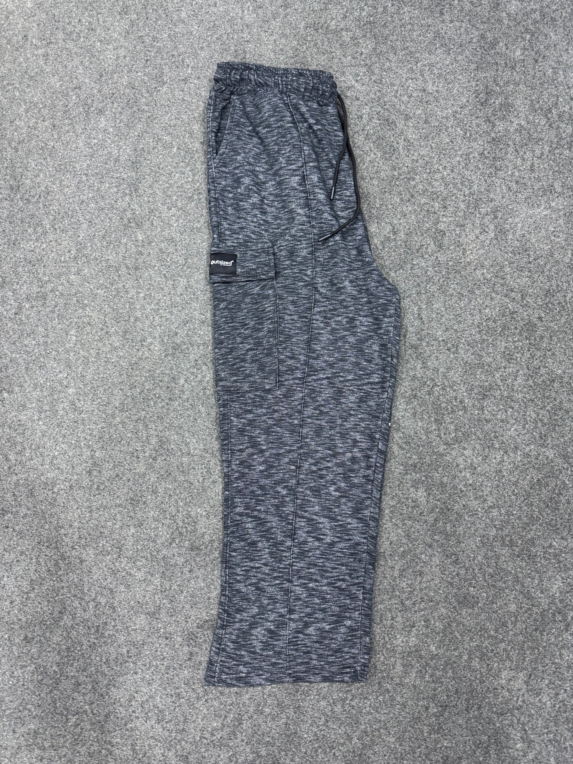 BLACK MELANGE CARGO TROUSER - My Store