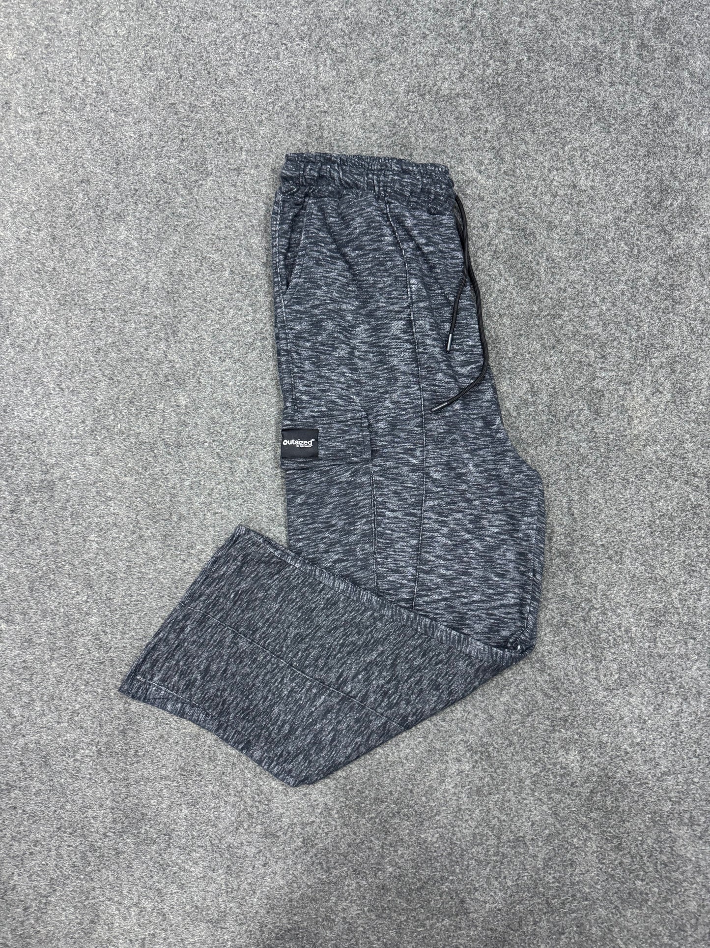 BLACK MELANGE CARGO TROUSER - My Store