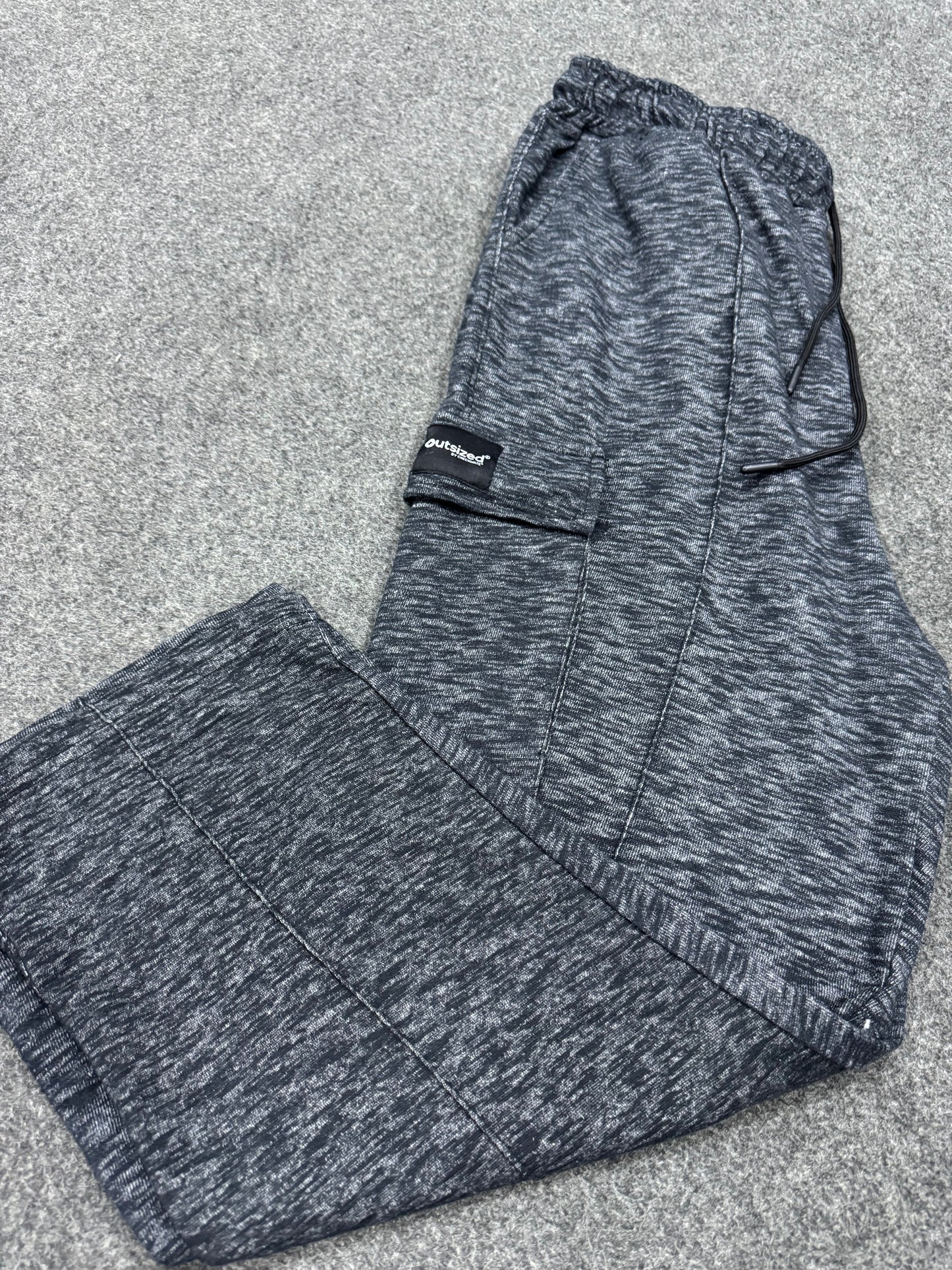 BLACK MELANGE CARGO TROUSER - My Store