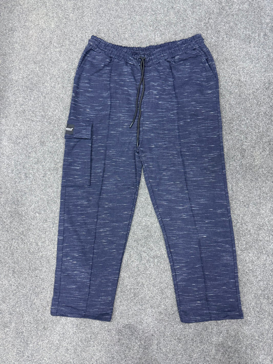 BLUE MELANGE CARGO TROUSER - My Store