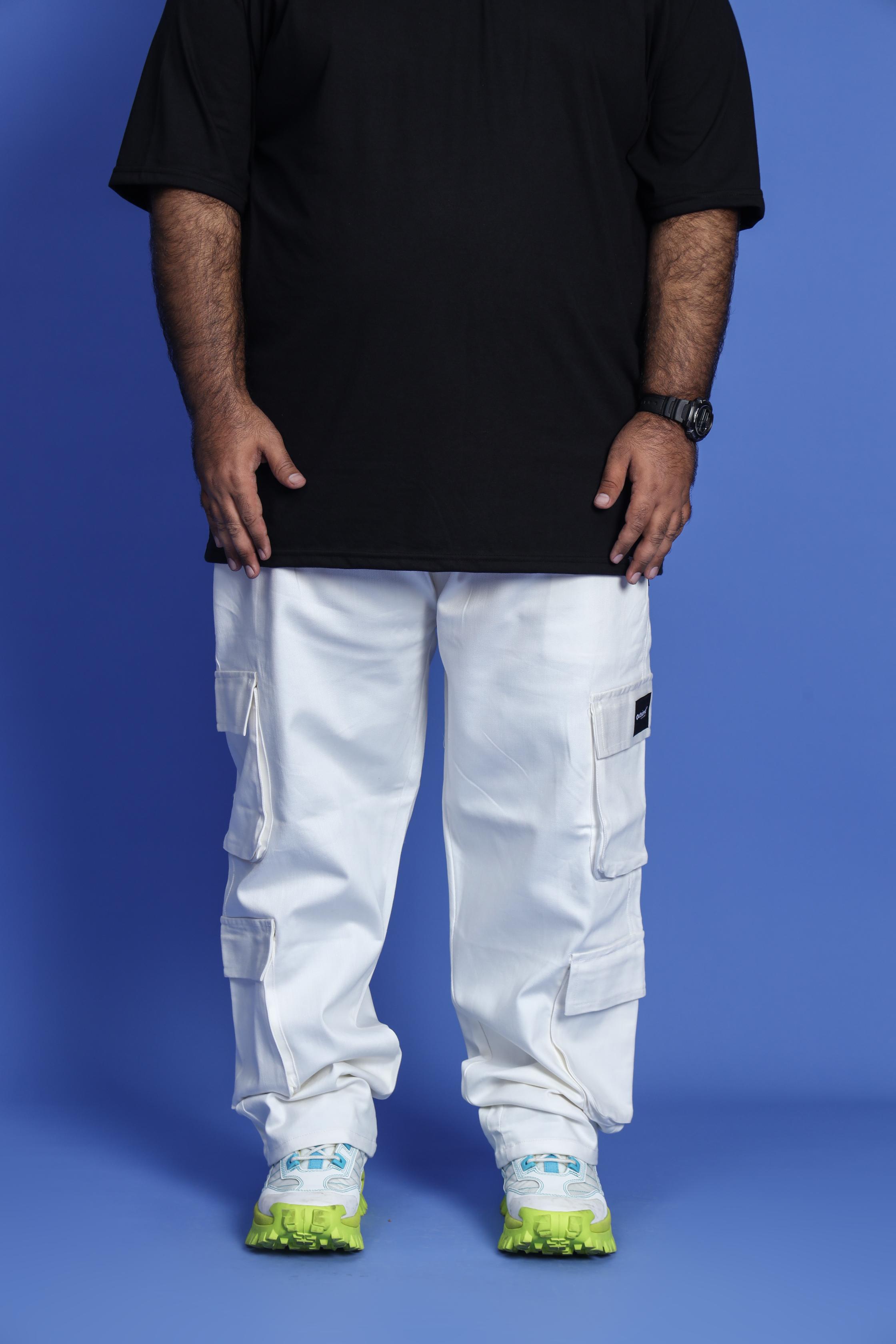 WHITE DOUBLE POCKET CARGO PANT - My Store