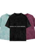 BUNDLE OF 3 ACID WASHED T-SHIRTS