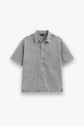 VINTAGE GREY ACID WASH SHIRT