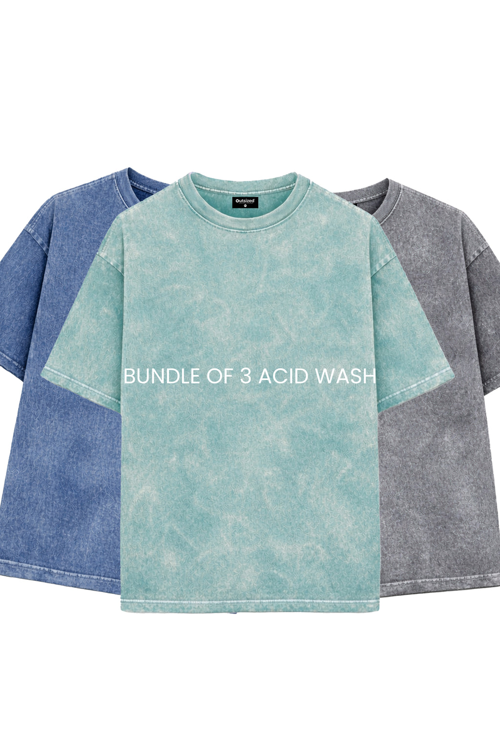 BUNDLE OF 3 ACID WASHED T-SHIRTS