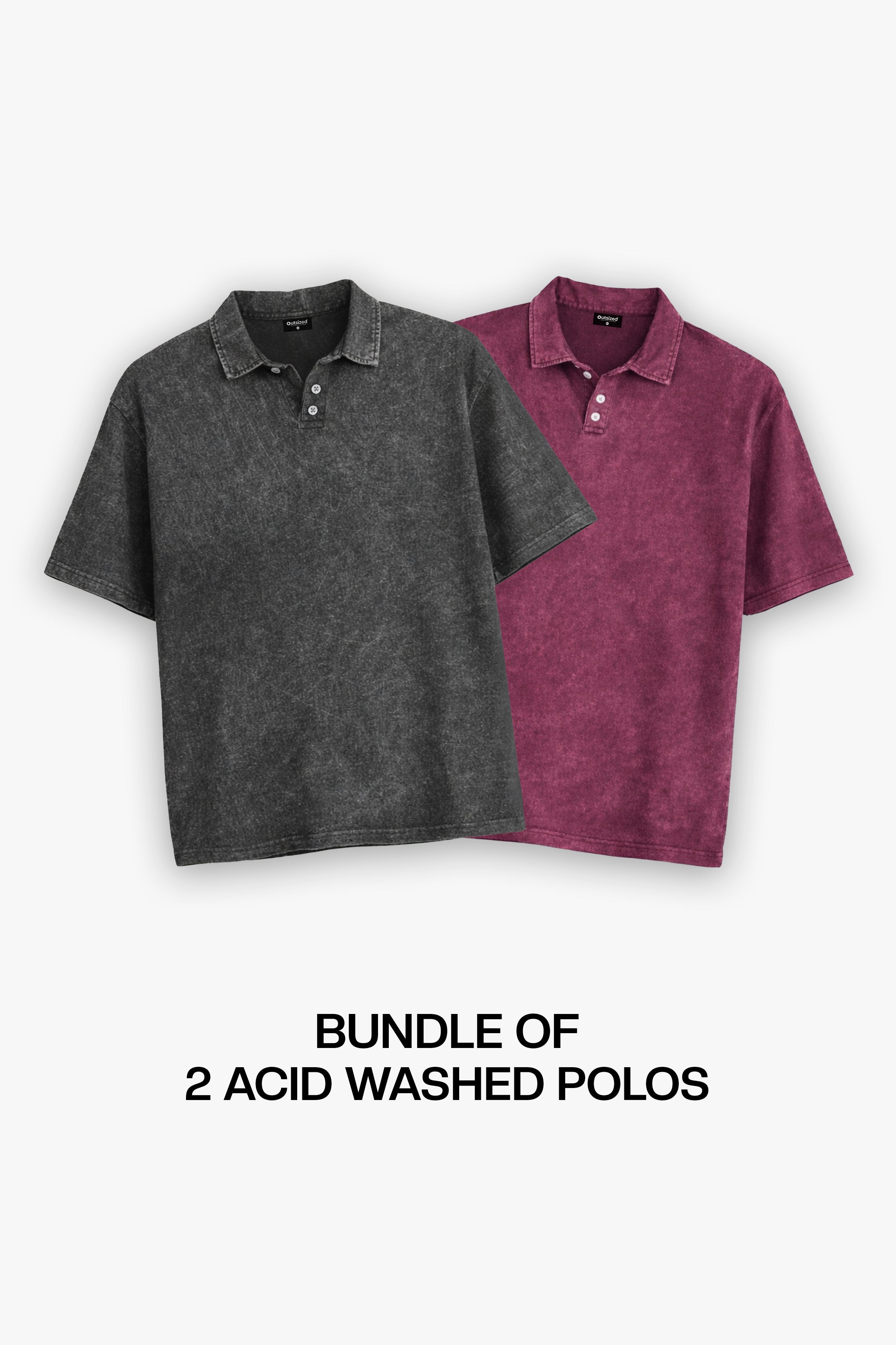 BUNDLE OF 2 ACID WASHED POLOS