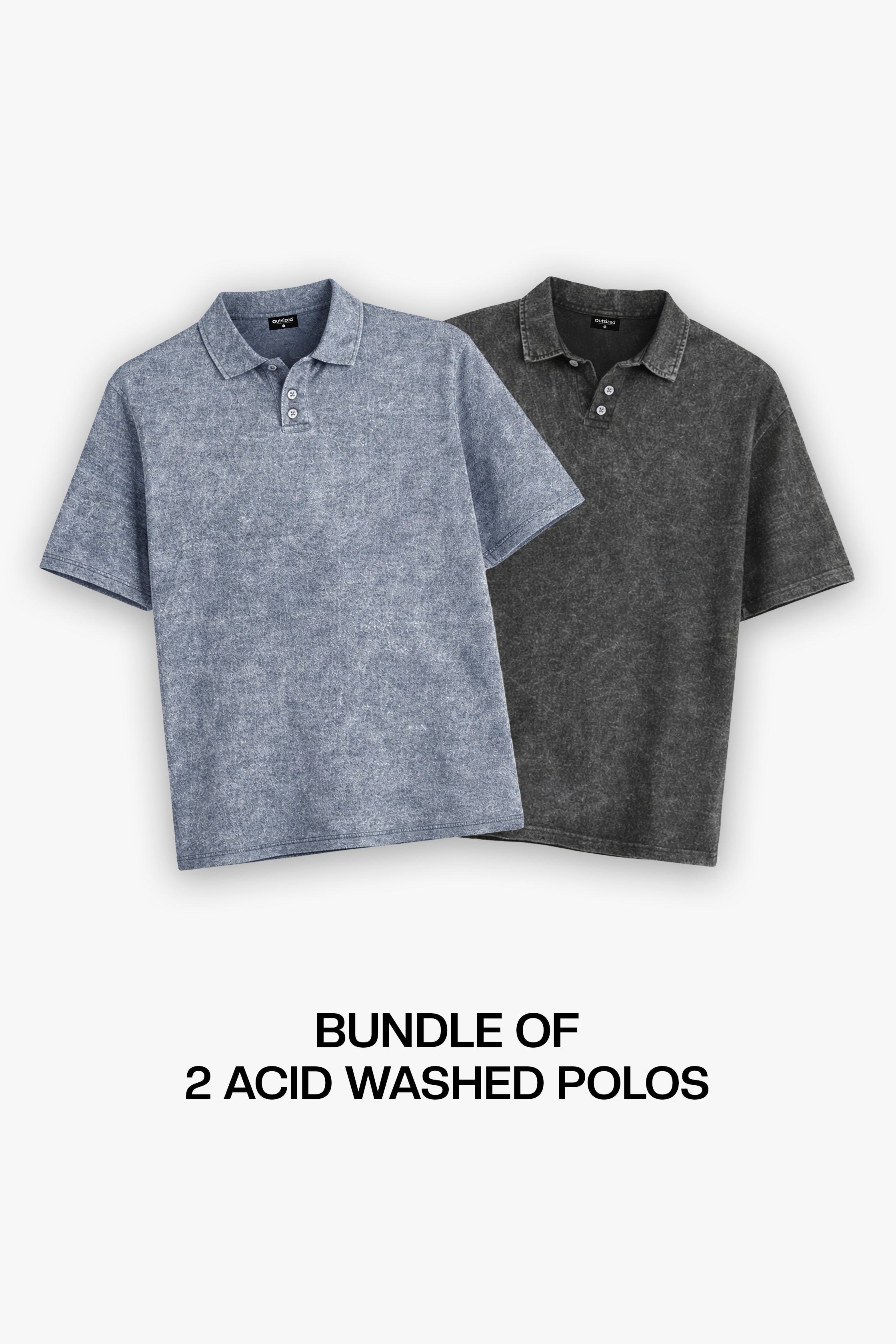 BUNDLE OF 2 ACID WASHED POLOS