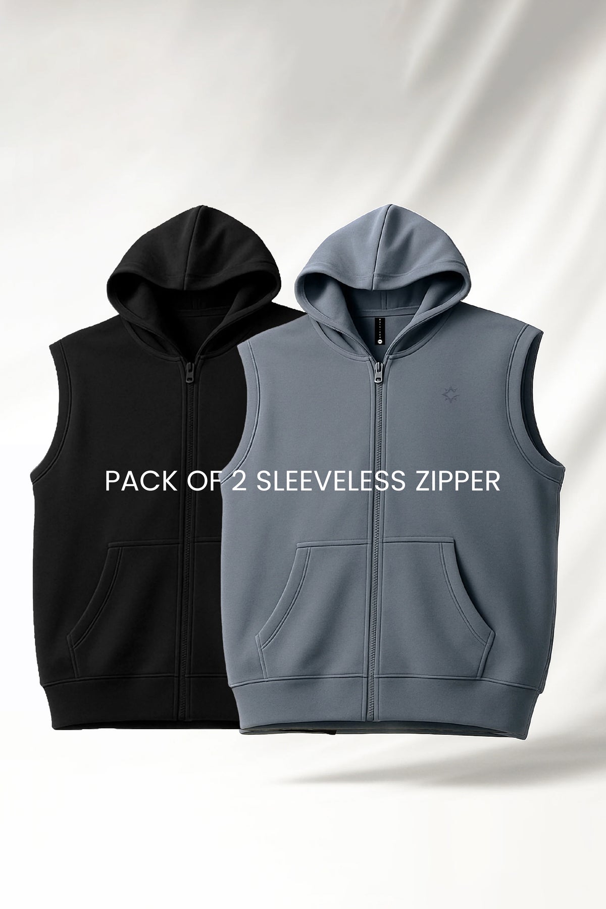 BUNDLE OF 2 SLEEVELESS ZIPPER HOODIES