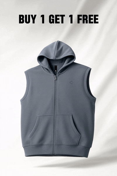 BUY 1 GET 1 FREE SLEEVELESS ZIPPER HOODIES