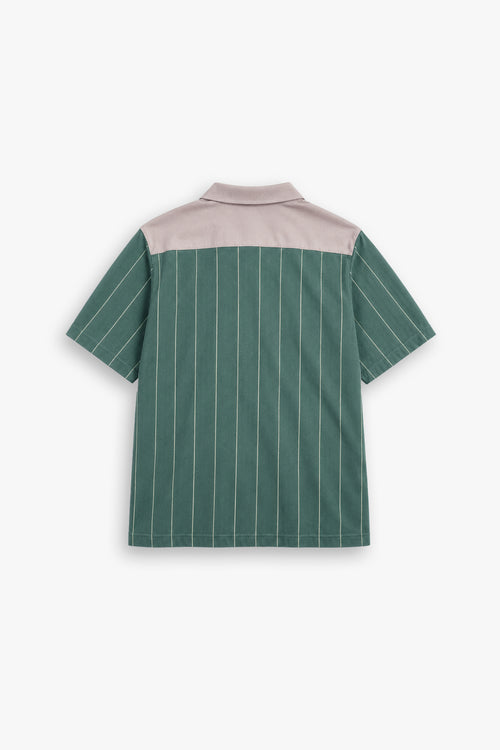 OLIVE CREST PINSTRIPE POLO