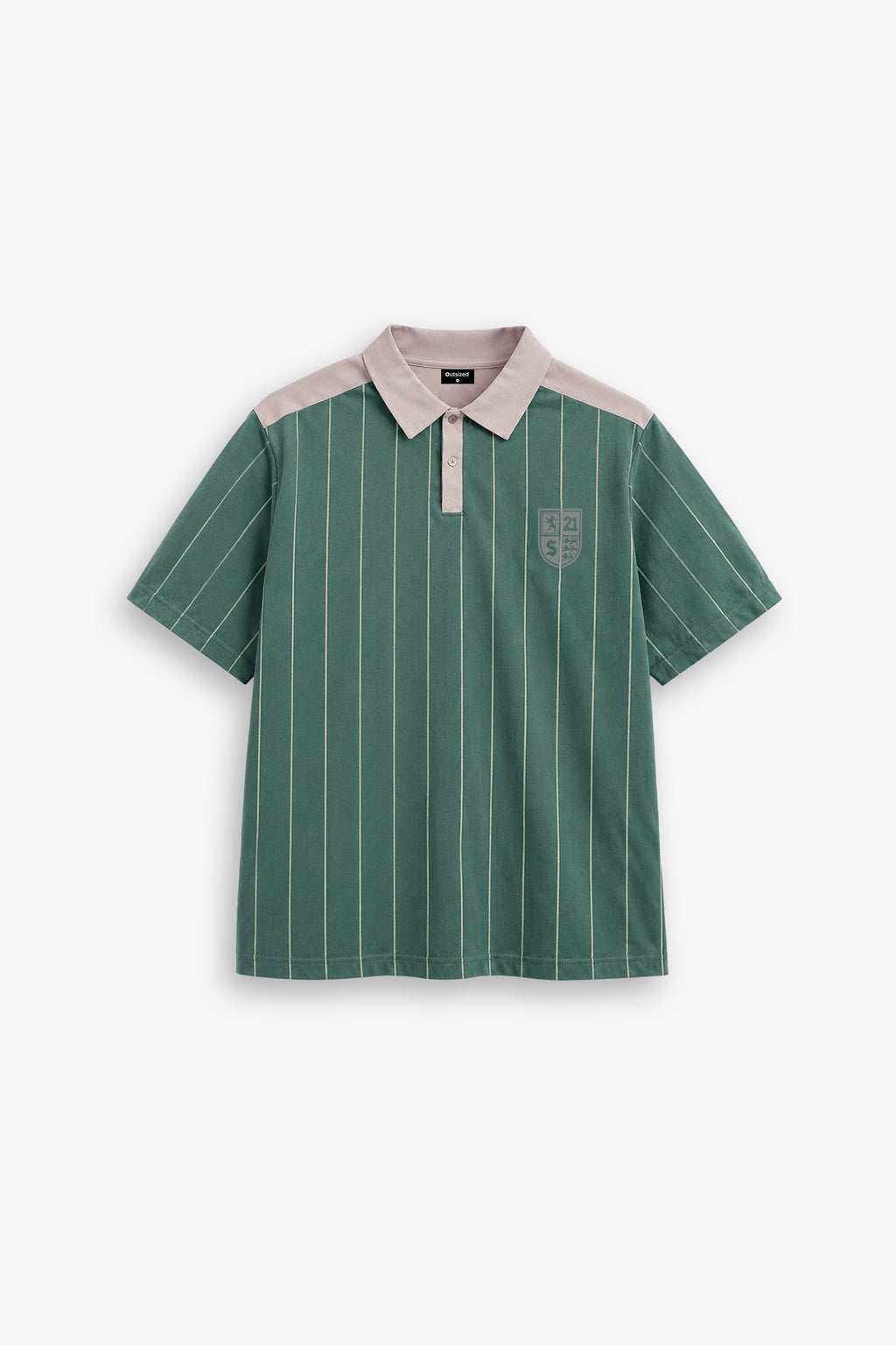 OLIVE CREST PINSTRIPE POLO