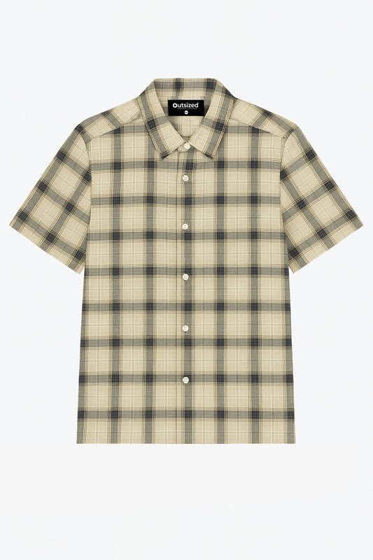 NOIR BEIGE GRID SHIRT